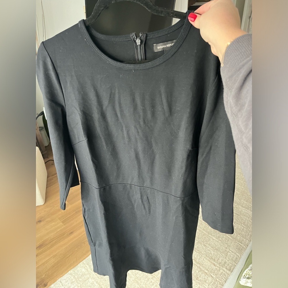 Banana Republic black 3/4 sleeve dress. Size 14